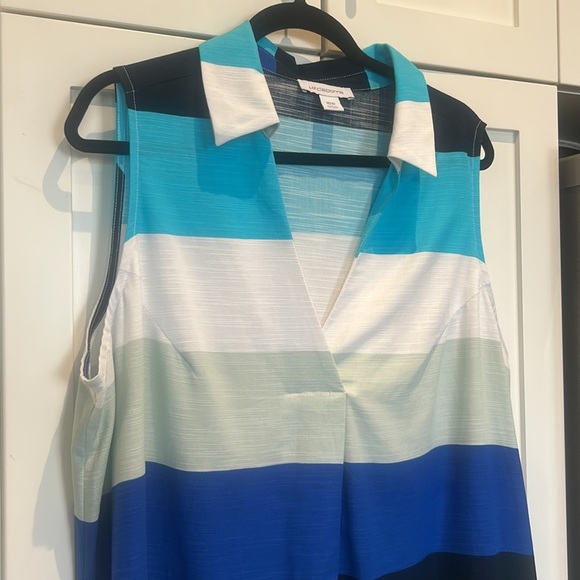 Liz Claiborne Collared Sleeveless Multicolour Striped A-Line Preppy Dress NWT - Picture 4 of 11
